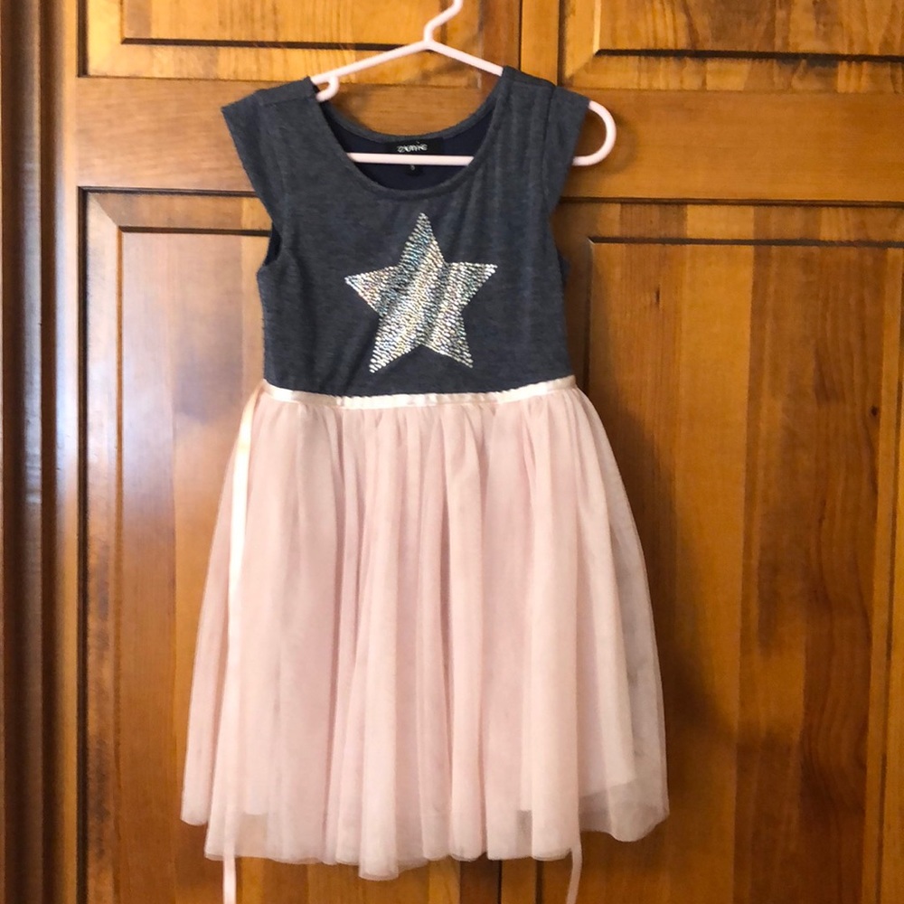 Zunie Capped Sleeve Star Studded Tutu Dress